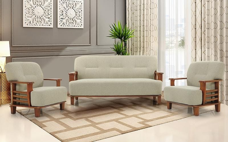 Wooden Sofa Set 5 Seater  Reupholstery  -